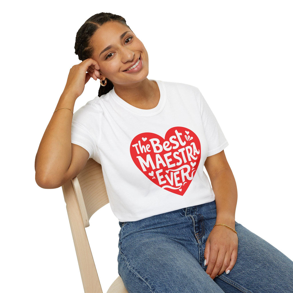 Heartfelt Teacher T-Shirt, Gift for Educators, Best Maestra Ever Tee, Teacher Appreciation, Back to School, Fun Classroom Shirt