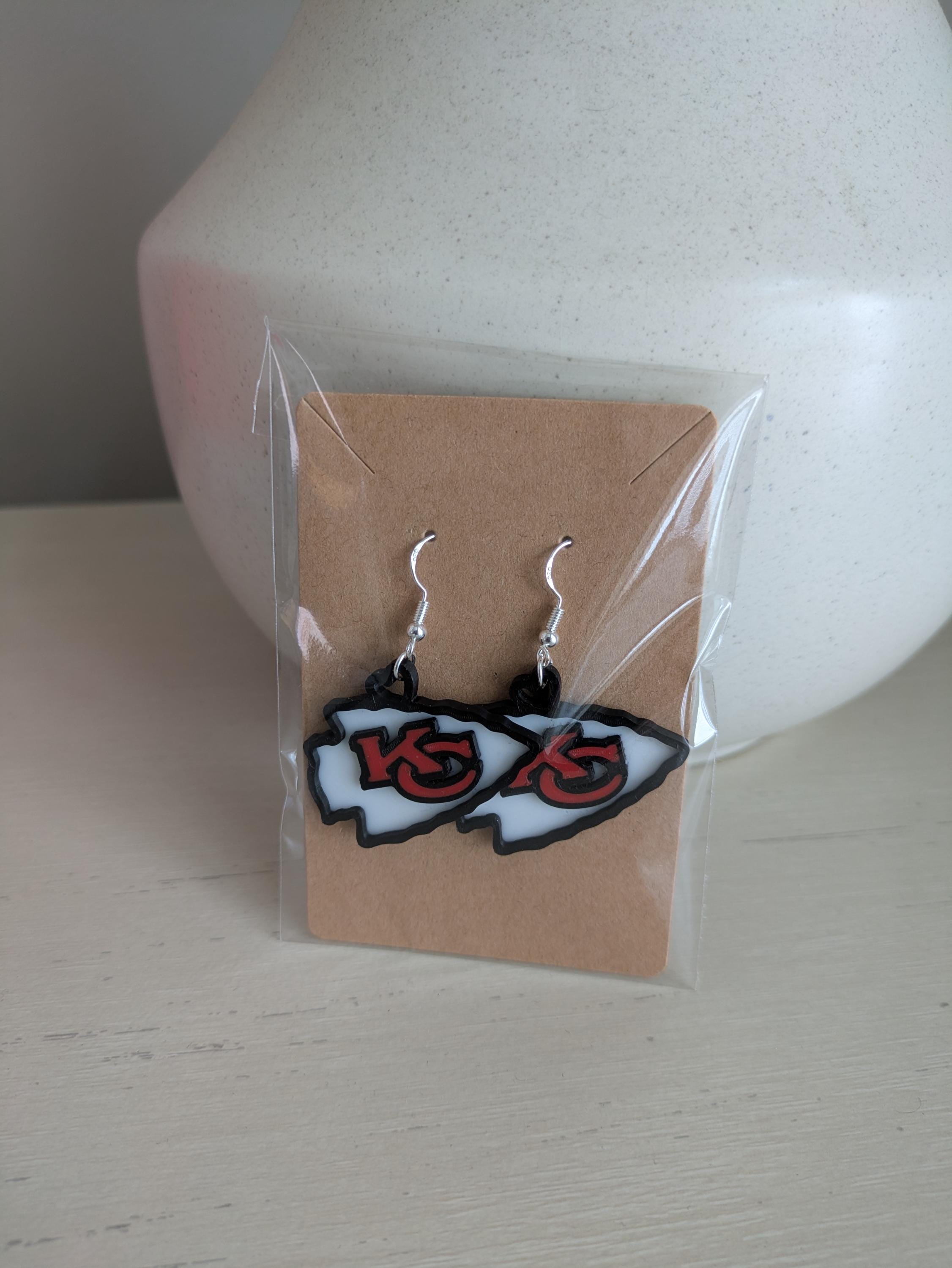 Kansas City Football Earrings | KC Chiefs Fan Jewelry | Game Day Earrings