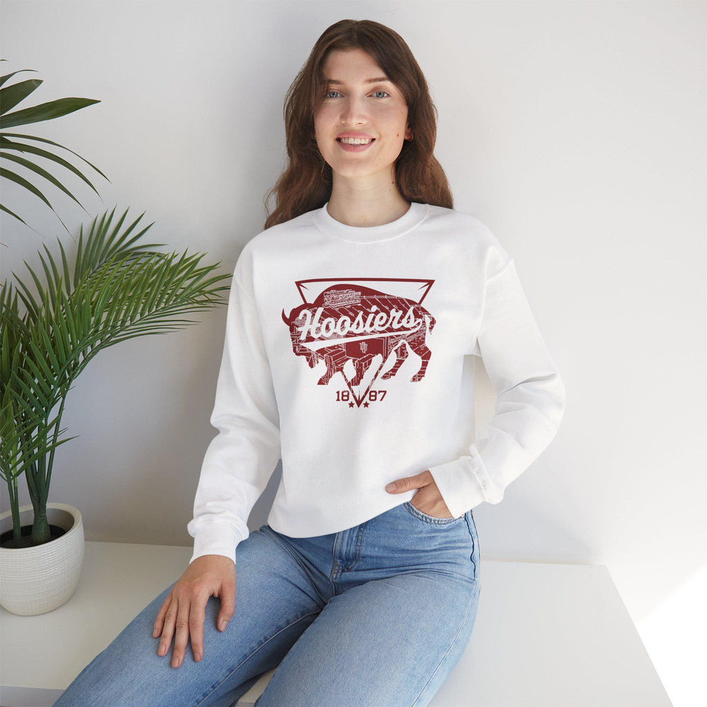 Hoosiers Bison Mascot graphic sweatshirt | Vintage Collegiate Logo