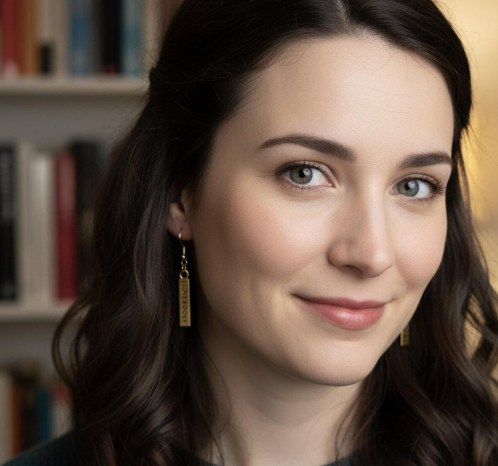 I Love Books Gold Dangle Earrings – Perfect for Book Lovers