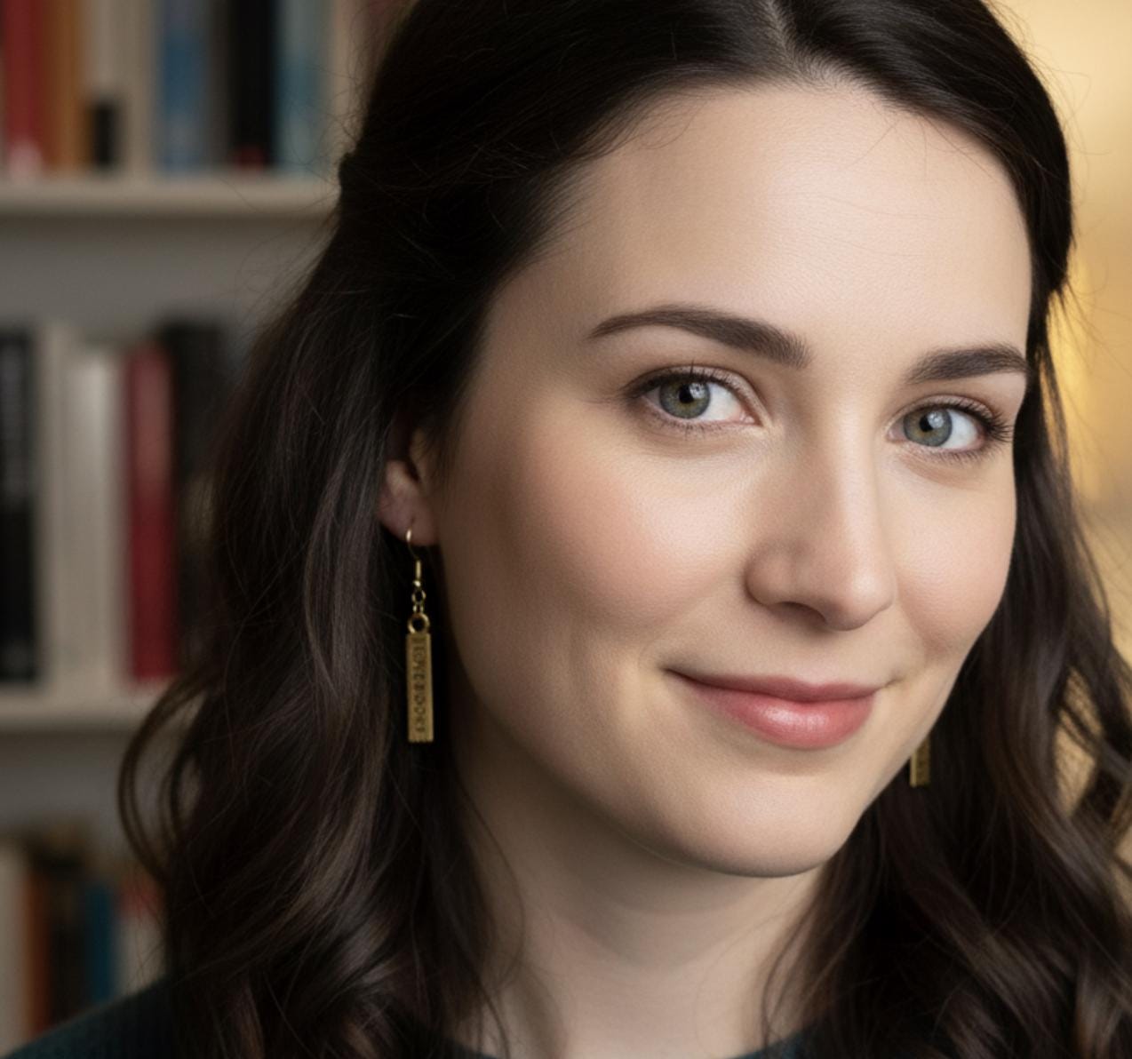 I Love Books Gold Dangle Earrings – Perfect for Book Lovers